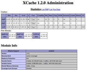 Админ-интерфейс Xcache